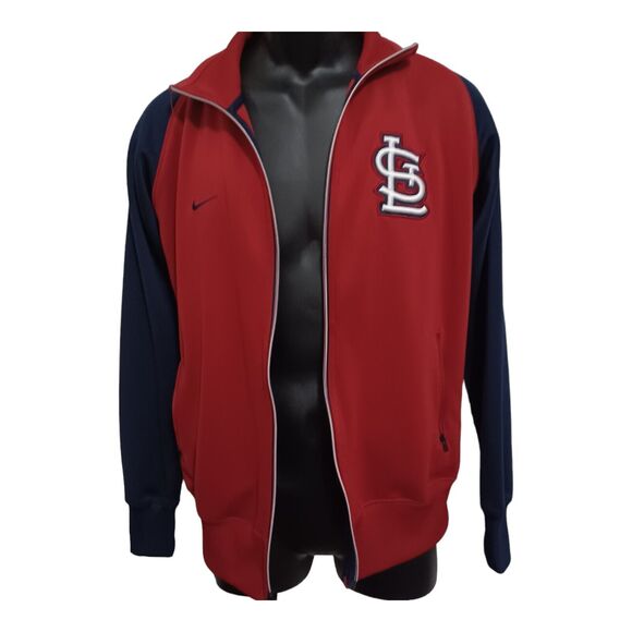 MLB St Louis Cardinals Nike Jacket Women’s Lg Blue/ Red- RUNS SMALL - Picture 3 of 9